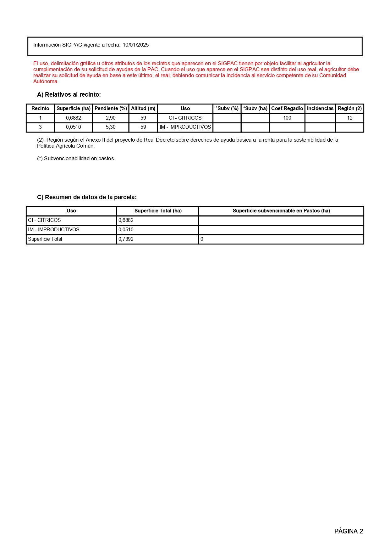 Venta del 50% +50% indiviso de finca de naranjos en Vinaròs (Castellón) - Polígono 19 – Parcela 701 miniatura 2