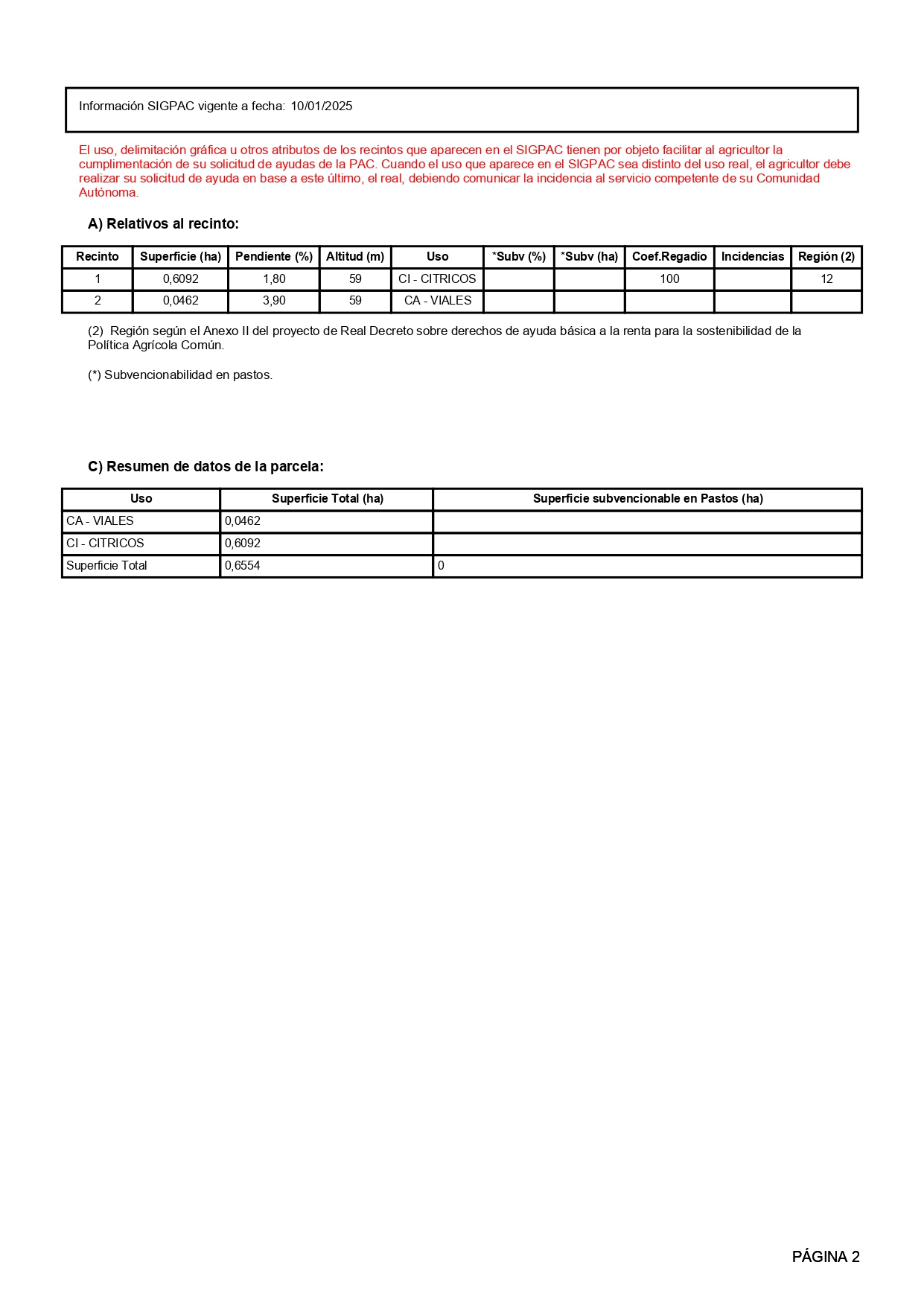 Venta del 100%  de finca rústica de cítricos en Vinaròs (Castellón) - Polígono 19 – Parcela 552 miniatura 2