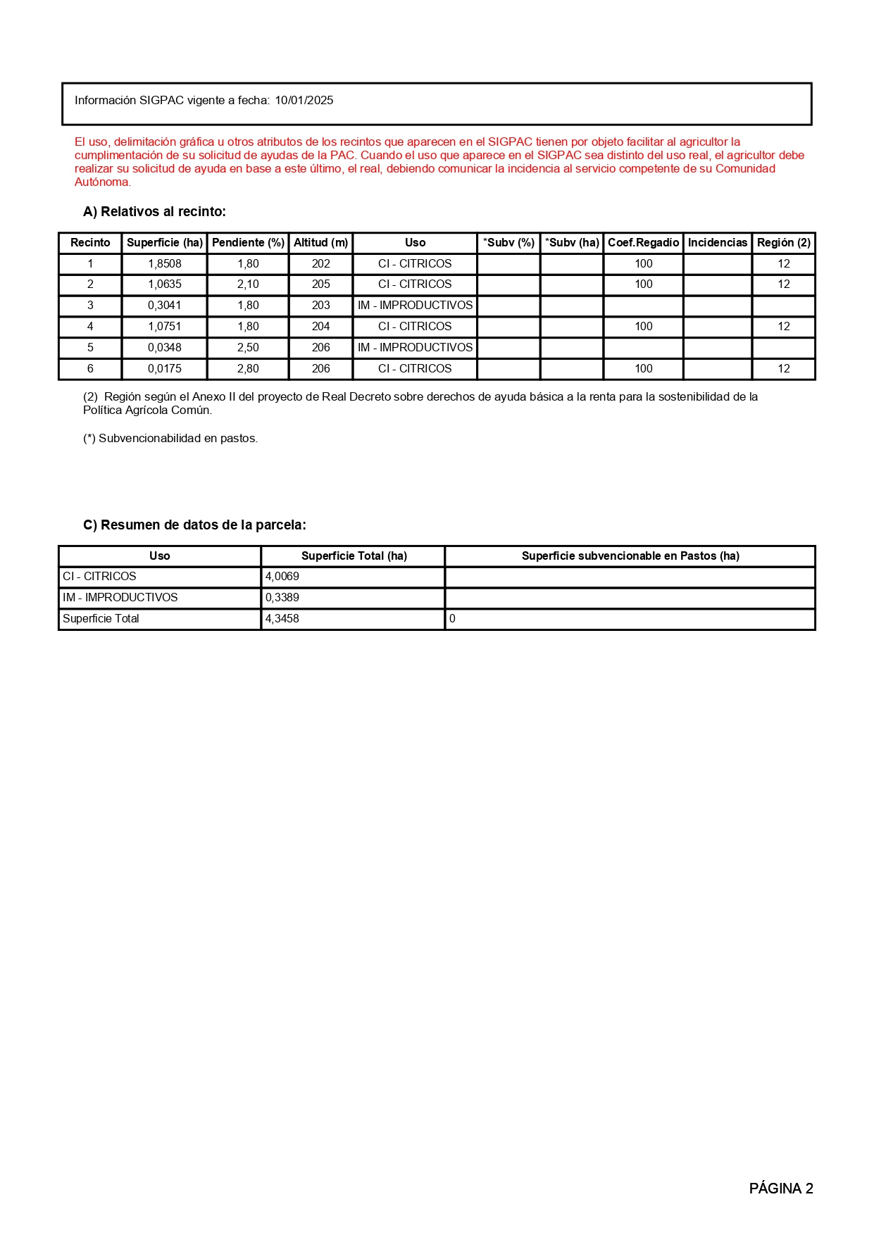 Venta del 25% + 25%  indiviso de finca rústica de cítricos en San Rafael del Río (Castellón) - Polígono 6 – Parcela 45 miniatura 2