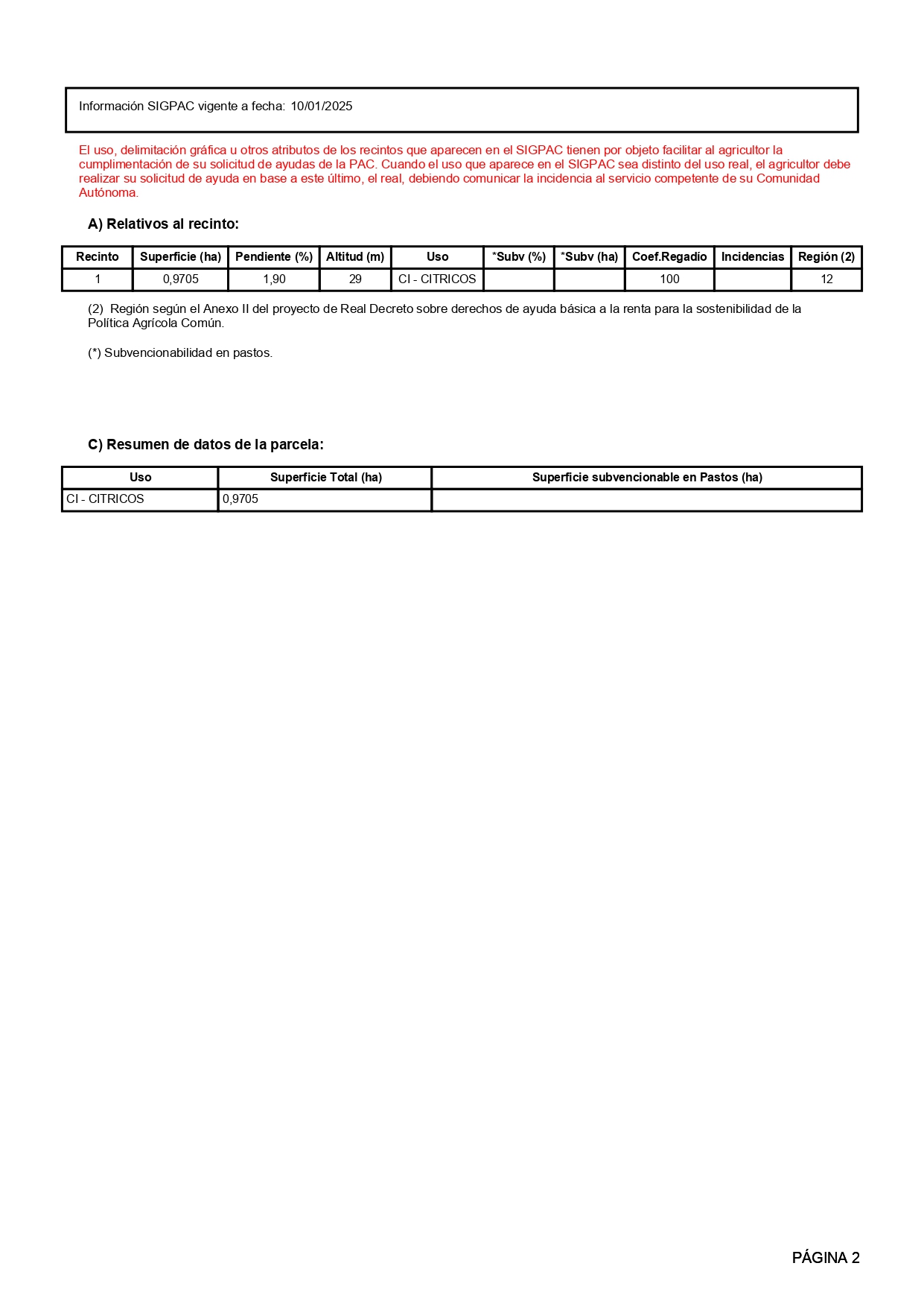 Venta del 50% indiviso de finca rústica de cítricos en Vinaròs (Castellón) - Polígono 20 – Parcela 168 miniatura 2