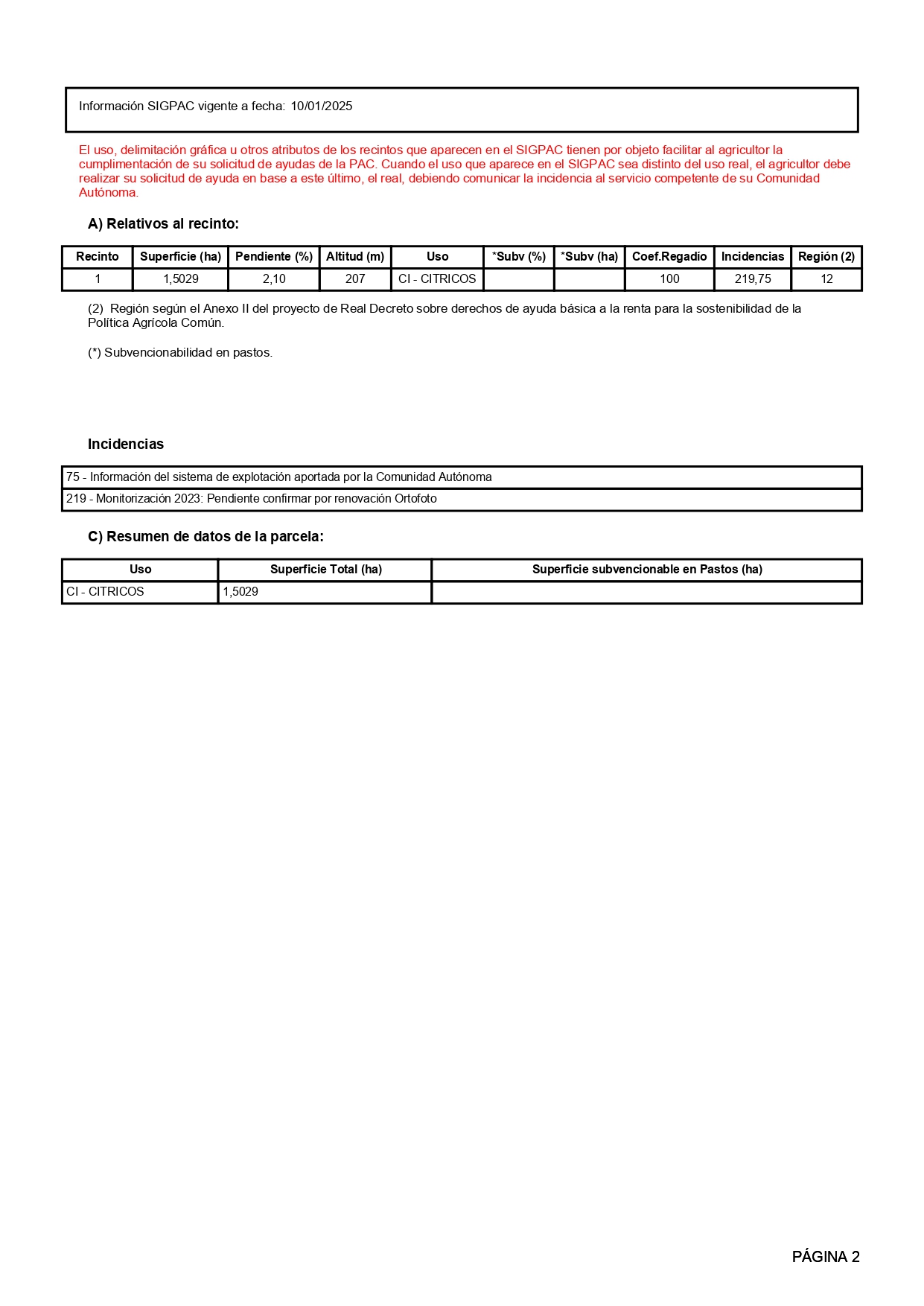 Venta del 25% + 25%  indiviso de finca de naranjos en San Rafael del Río (Castellón) - Polígono 6 – Parcela 43 miniatura 2